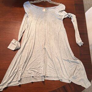 Lani Long Sleeve T-Shirt Dress/tun Heather Gray Sz L  Handcrafted in Los Angeles